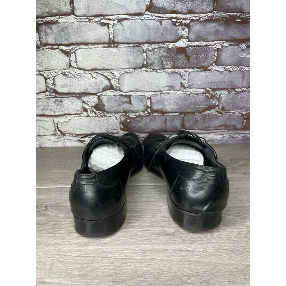 Kalena’s Black Leather Double Wingtip Lace Up Italy Dress Shoes Men 43EU/10M US - Picture 6 of 16